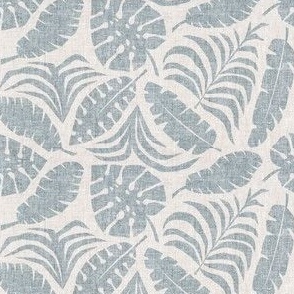 (small scale) Botanical Home - Tropical Leaves - blue/neutral - LAD23