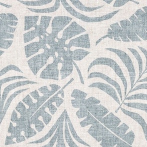 Botanical Home - Tropical Leaves - blue/neutral - LAD23 