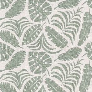 (small scale) Botanical Home - Tropical Leaves - sage/neutral - LAD23