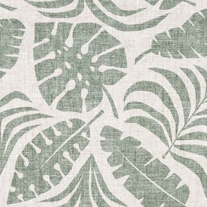 Botanical Home - Tropical Leaves - sage/neutral - LAD23