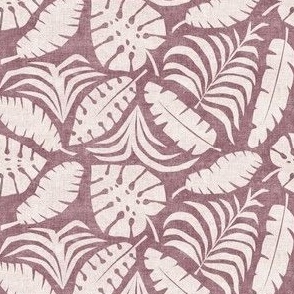 (small scale) Botanical Home - Tropical Leaves - mauve - LAD23 