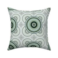 Green and White Mandala 2636