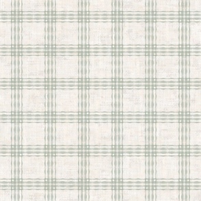  Checkered Farmhouse Canvas French Linen Texture Sage natural White