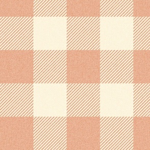 Twill Buffalo Plaid Peach Cream