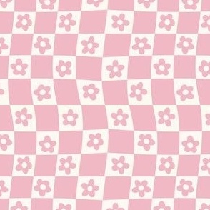 Pink Flower Checkers