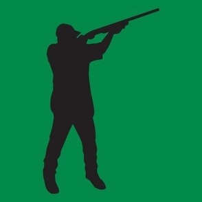 READY AIM FIRE! Male Trap Shooter - Trap Shooting & Skeet Shooting - Green & White
