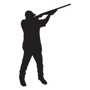  READY AIM FIRE! Male Trap Shooter - Trap Shooting & Skeet Shooting - Black & White