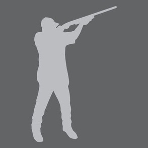  READY AIM FIRE! Male Trap Shooter - Trap Shooting & Skeet Shooting - Light & Medium Grays