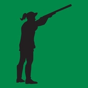  READY AIM FIRE! Female Trap Shooter - Trap Shooting & Skeet Shooting - Black & Green