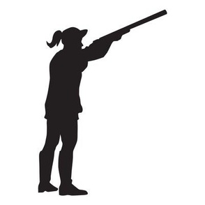  READY AIM FIRE! Female Trap Shooter - Trap Shooting & Skeet Shooting - Black & White