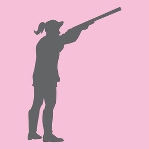  READY AIM FIRE! Female Trap Shooter - Trap Shooting & Skeet Shooting - Pnk & Gray