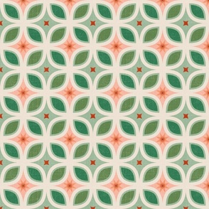 Normal scale • Geometric mid-century tiles green