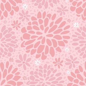 Chrysanthemum and Daisy in Pink (Large)