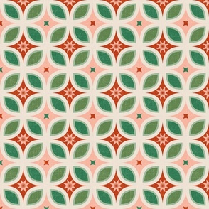 Normal scale • Geometric mid-century tiles red