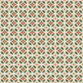 Small scale • Geometric mid-century tiles red