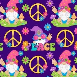 Gnome Peace Sign, purple