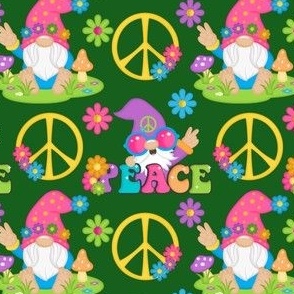 Gnome Peace Sign, green