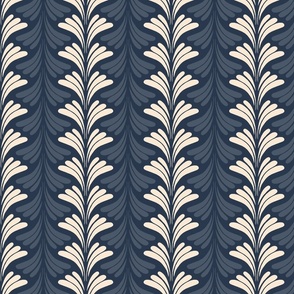 Parting Droplets Cream and Navy - Large