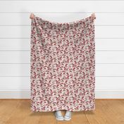 Georgie Hawaiian Toile Floral - White Red Small