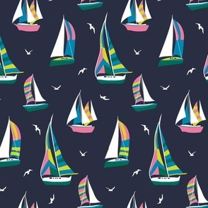 Sail away- Smaller Scale- Navy 