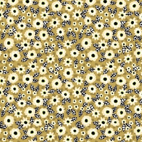 Daisy Hand Painted Floral - Mustard Small