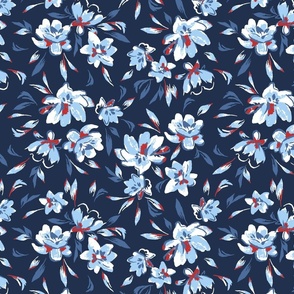 Albion Painted Floral - Classic Navy Small