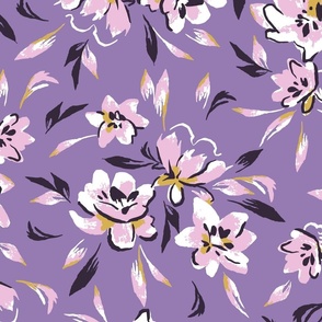 Albion Painted Floral - Lilac Large