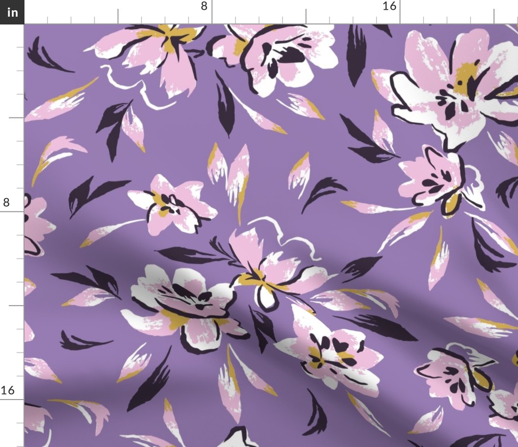 Albion Painted Floral - Lilac Large