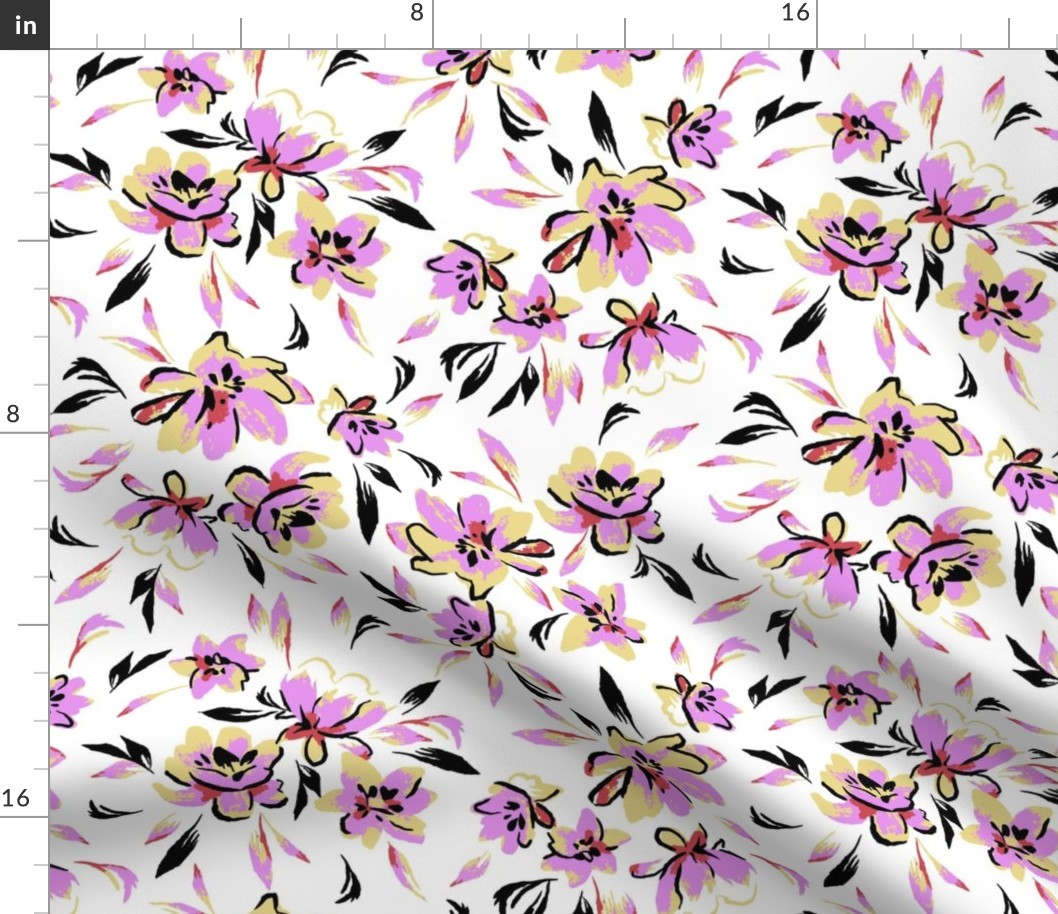 Albion Painted Floral - White Small