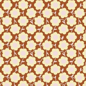 Butter Pink Scandinavian Floral on Red Brick Small