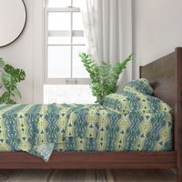 Greek Sea Stucco Swirls in Celery, Teal, Lavender