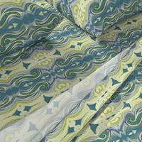 Greek Sea Stucco Swirls in Celery, Teal, Lavender