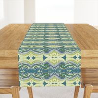 Greek Sea Stucco Swirls in Celery, Teal, Lavender