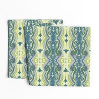 Greek Sea Stucco Swirls in Celery, Teal, Lavender