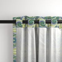 Greek Sea Stucco Swirls in Celery, Teal, Lavender