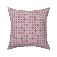 Pink and blue on gray geometric floral prints