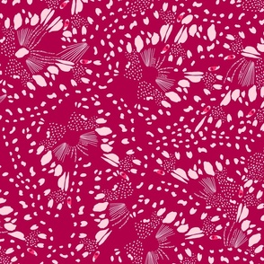 Abstract Lime Swallowtail Butterfly Animal Print - Raspberry Pink