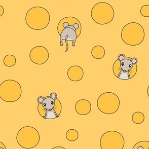 Mouse in Cheese - soft yellow  - LAD23