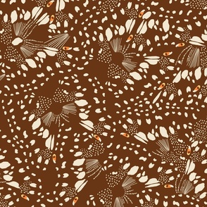 Abstract Lime Swallowtail Butterfly Animal Print - Caramel Brown