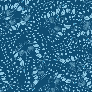 Abstract Lime Swallowtail Butterfly Animal Print - Blue