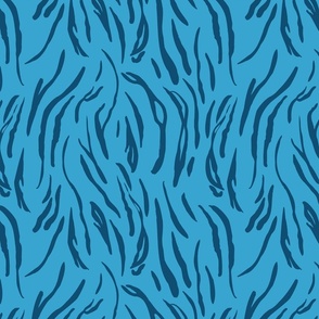 Blue Bengal Tiger Stripes Trendy Colorful Animal Print