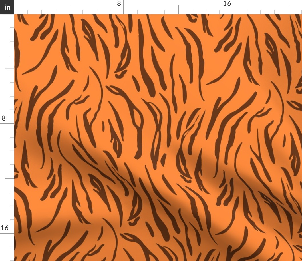 Orange Bengal Tiger Stripes Trendy Colorful Animal Print