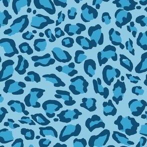 Cheerful Modern Leopard Print Animal Print in Blue