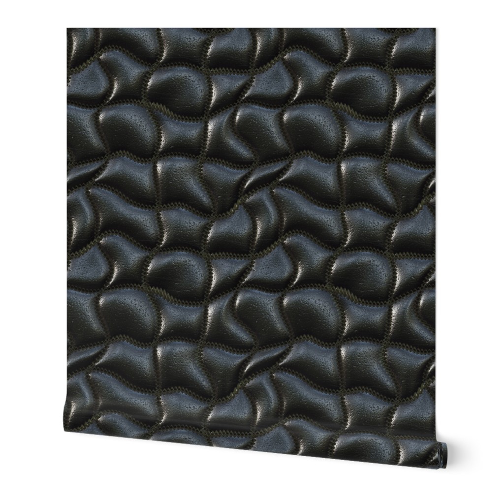 Wave-quilted leather