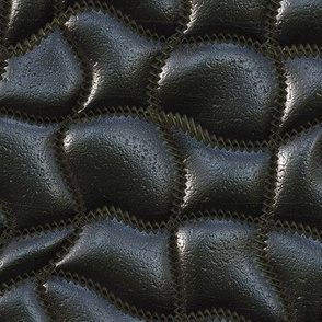 Wave-quilted leather