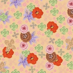 Poppy watercolor flowers