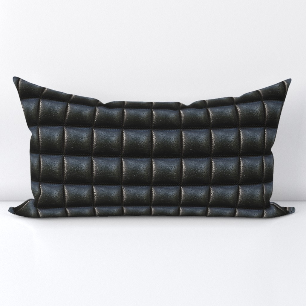 Square-quilted leather