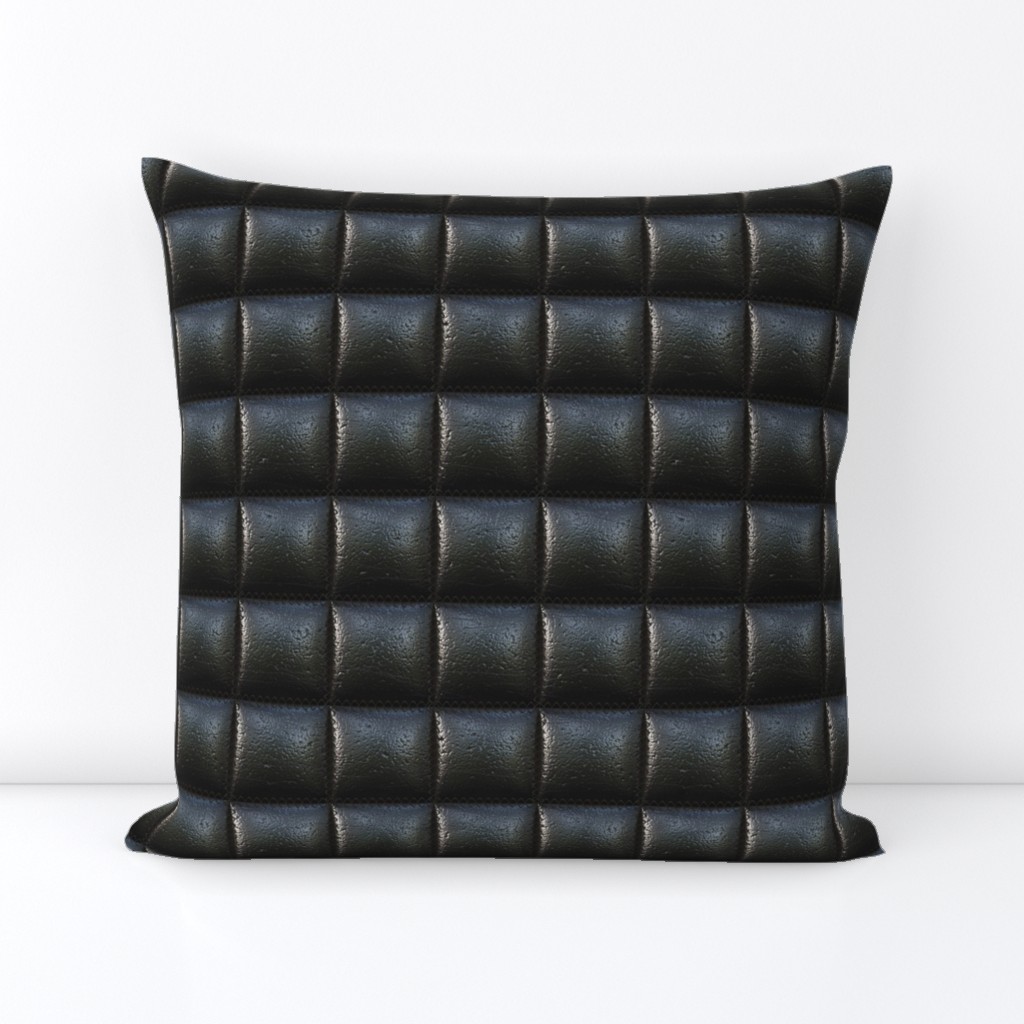 Square-quilted leather