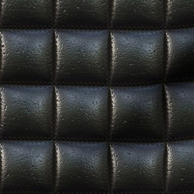 Square-quilted leather