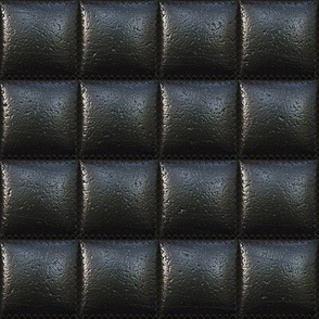 Square-quilted leather